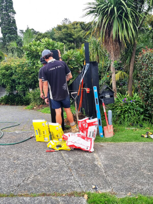 Putting fence in place